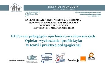 III Forum Pedagogów Opiekuńczo-Wychowawczych, 22.05.2024