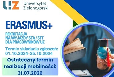 ERASMUS +  Rekrutacja pracowników 1-25.10.2024