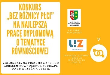 Bez różnicy płci - konkurs na najlepszą pracę dyplomową o tematyce równościowej